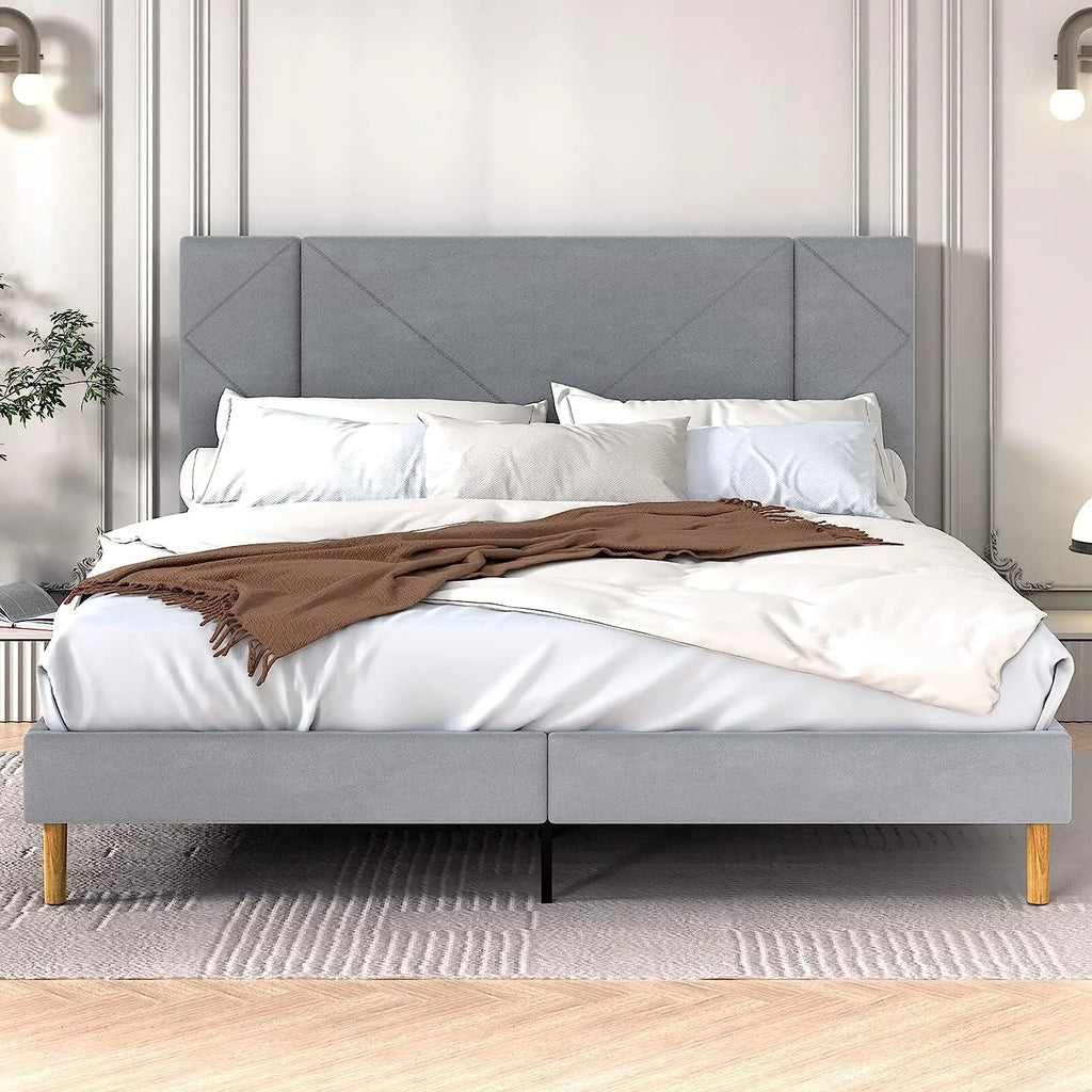 Queen Velvet Upholstered Bed Frame R349447