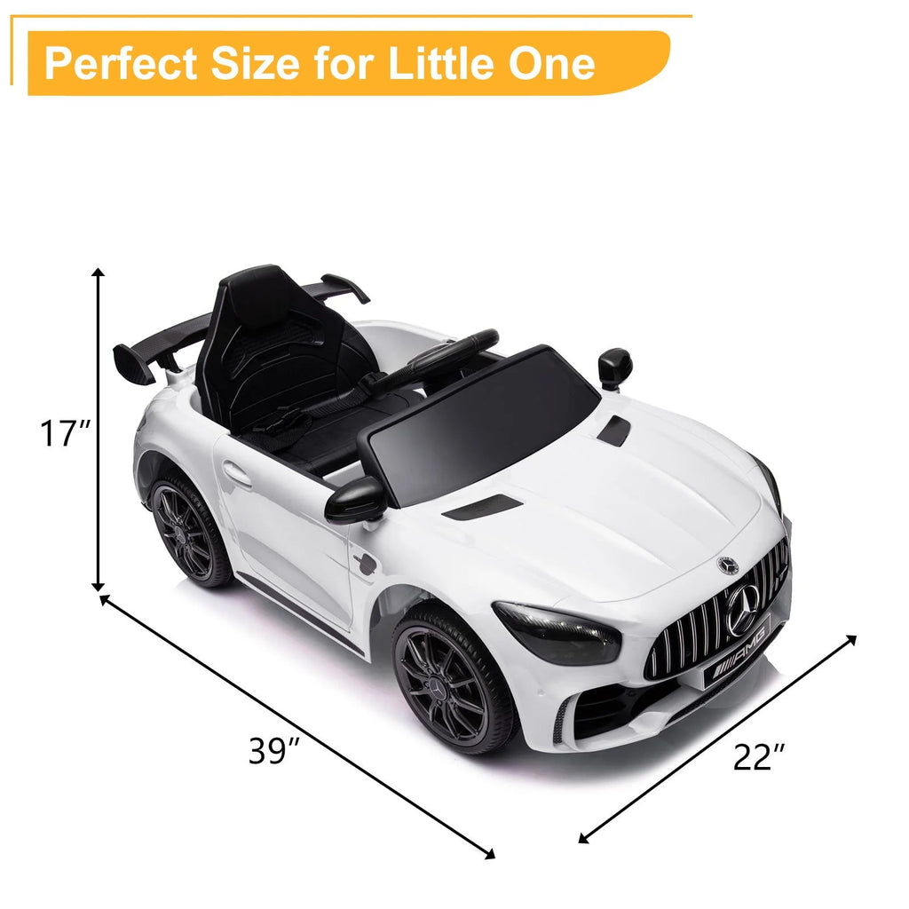 12V Electric Ride on Car Toy with Remote Control, LED Lights, Black G422