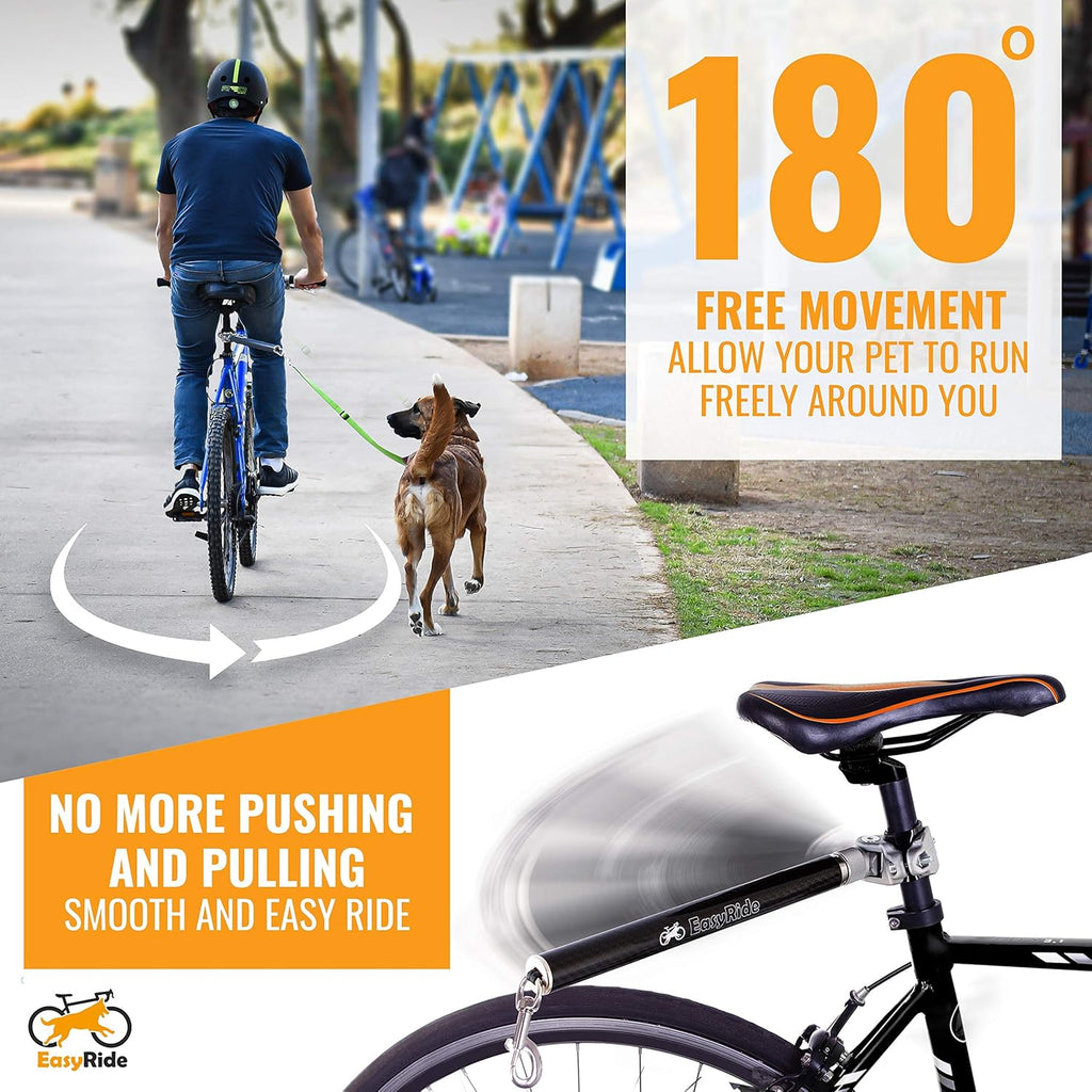 180° Rotating Dog Bike Leash with Shock Absorbers and Quick Attach Mechanism E562631