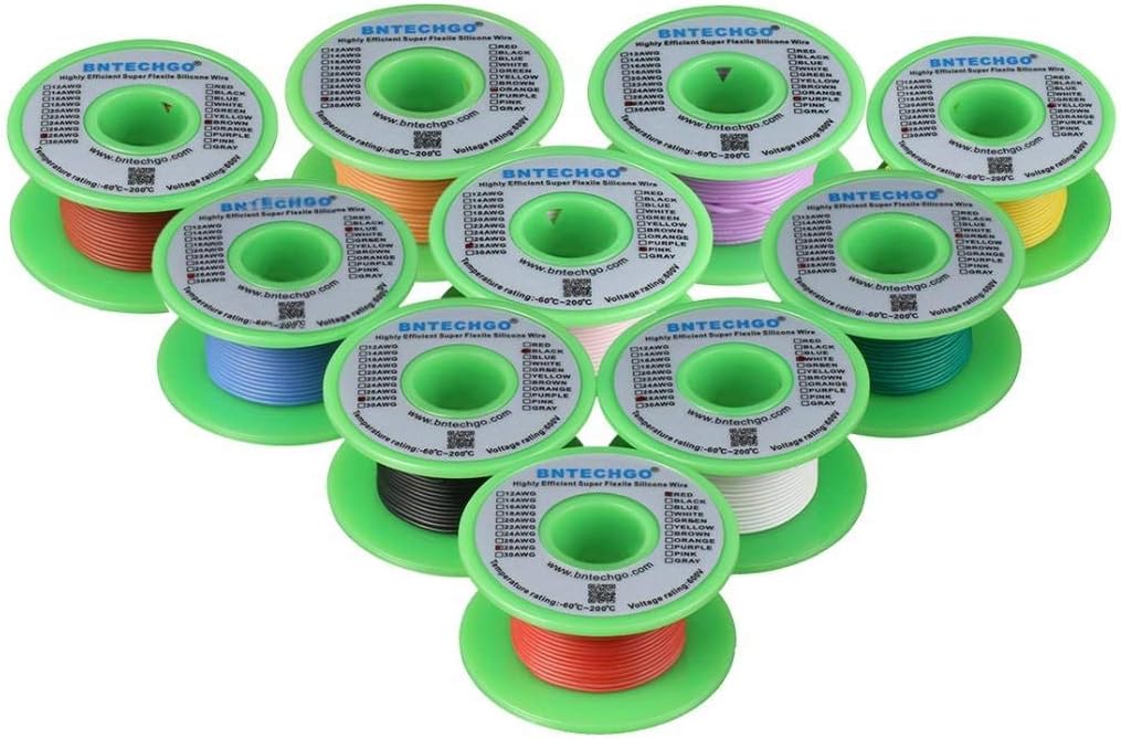 16 Gauge Silicone Wire Kit 10 Color 25 ft Flexible 16 AWG Stranded Tinned Copper Wire Pack of 2 D916