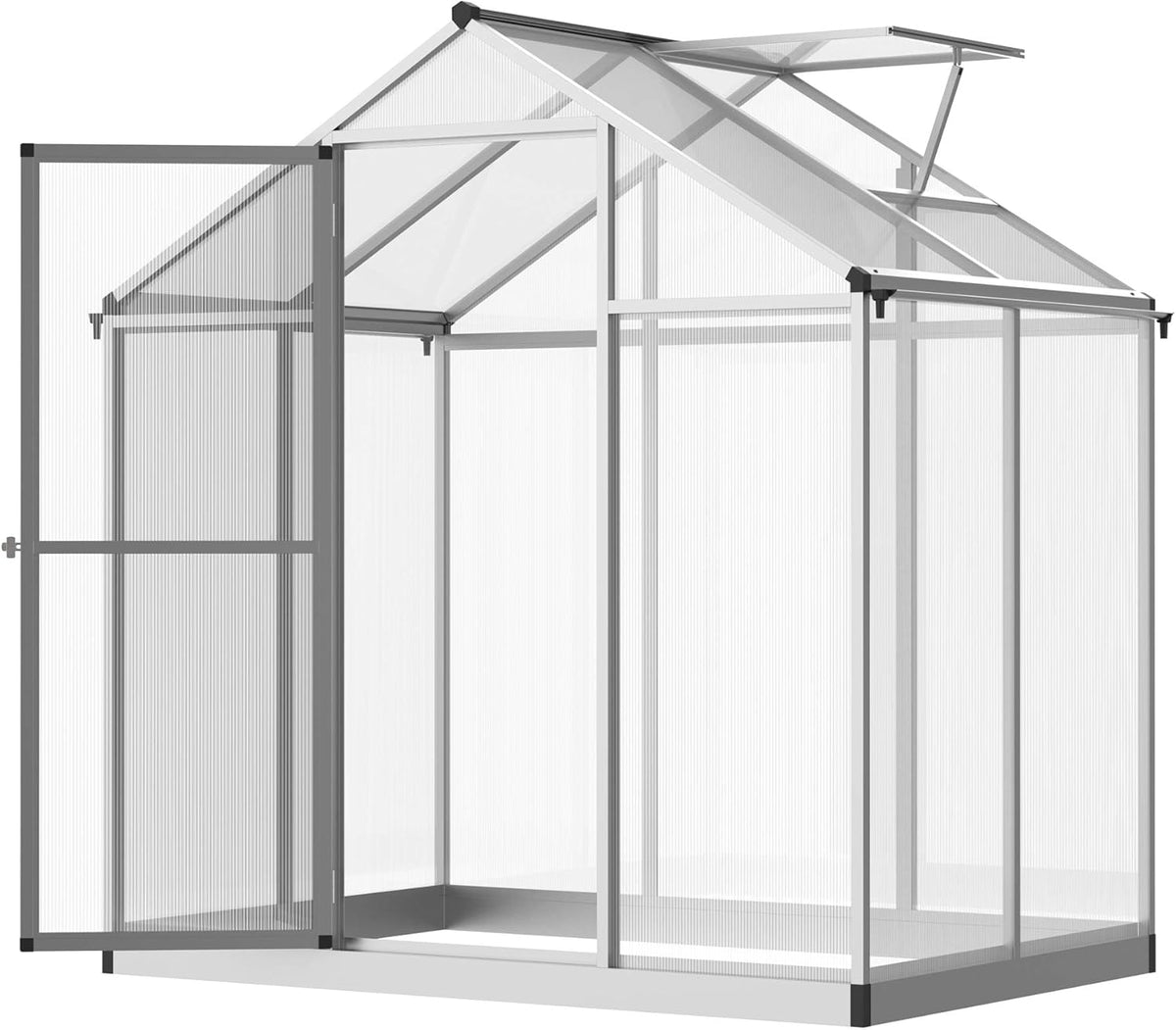 Walk-in Polycarbonate Greenhouse with Roof Vent V28237