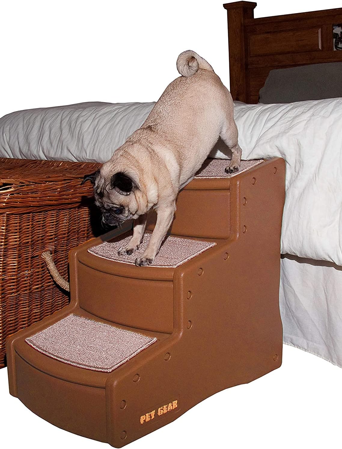 Pet Stairs, 3 Step, Removable Washable Carpet Treads, Pack of 2 X8362