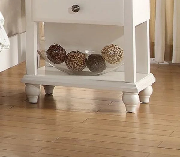 White 4 Piece Queen Size Bedroom Set Nightstand Dresser And Mirror Plywood V3013