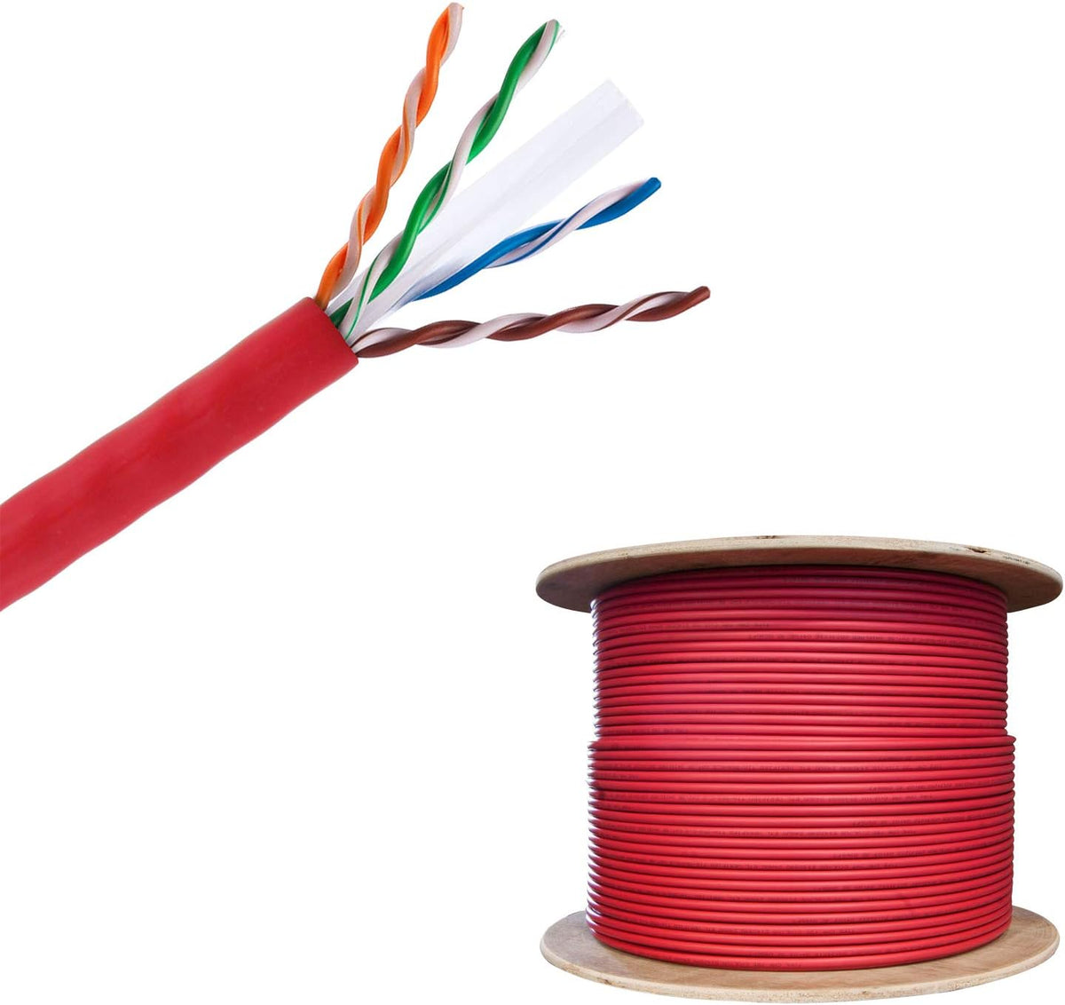 Yellow Cat6 1000 feet CM Bulk Ethernet Cable, Bare Solid Copper UTP, 23 AWG N5219