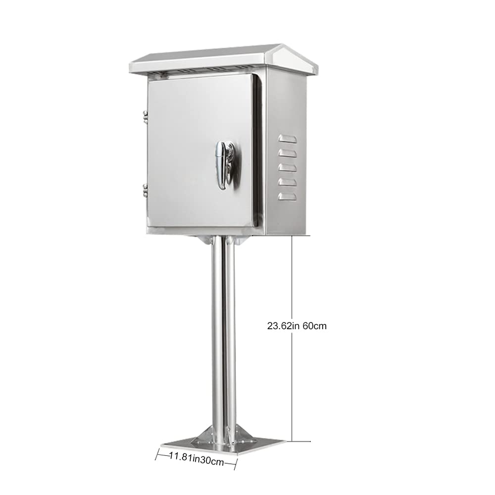 304 Stainless Steel Electrical Box 20'' x 16'' x 8'' IP65 Weatherproof Enclosure with Mounting Plate R46721