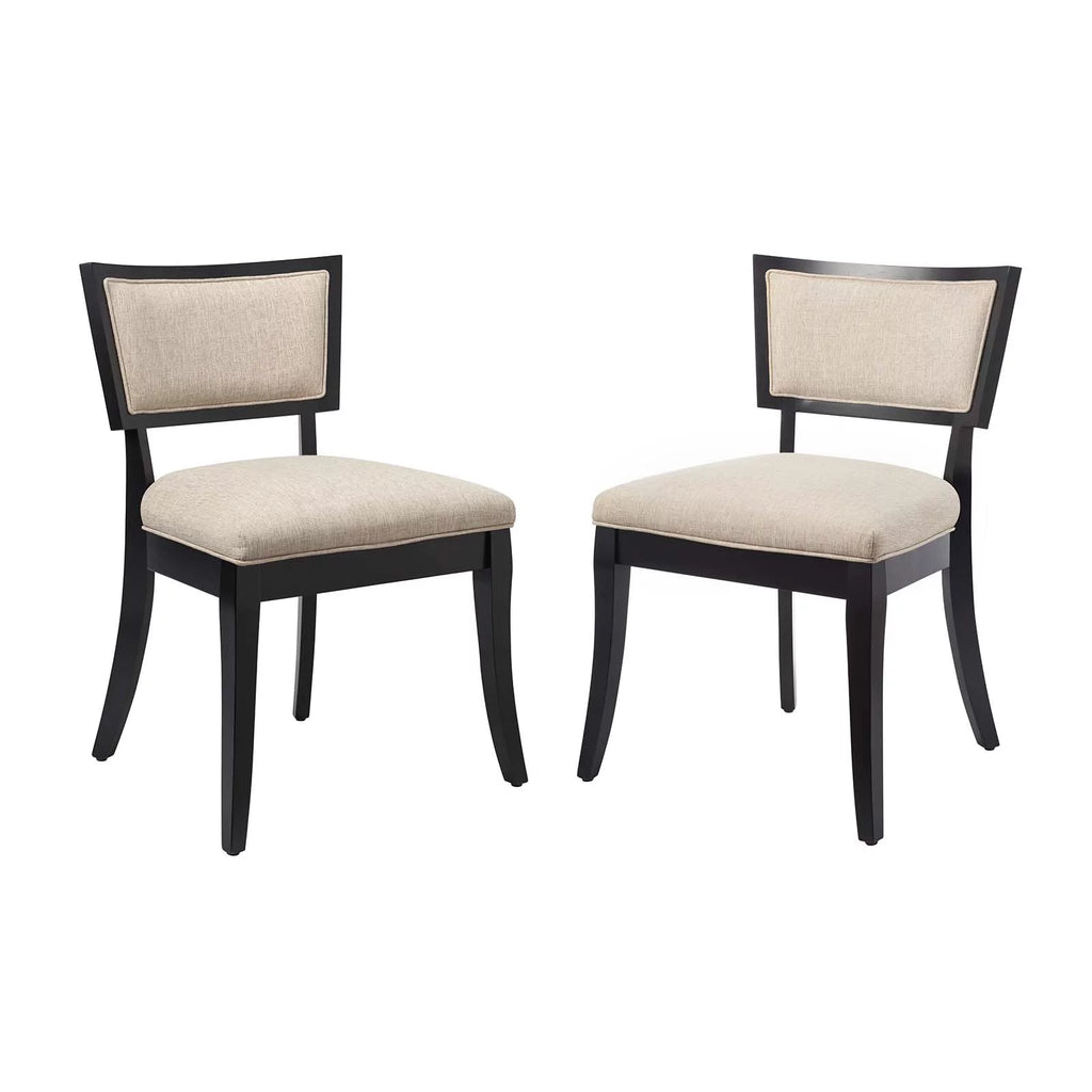 Beige Upholstered Fabric Dining Chairs Set of 2 G46836