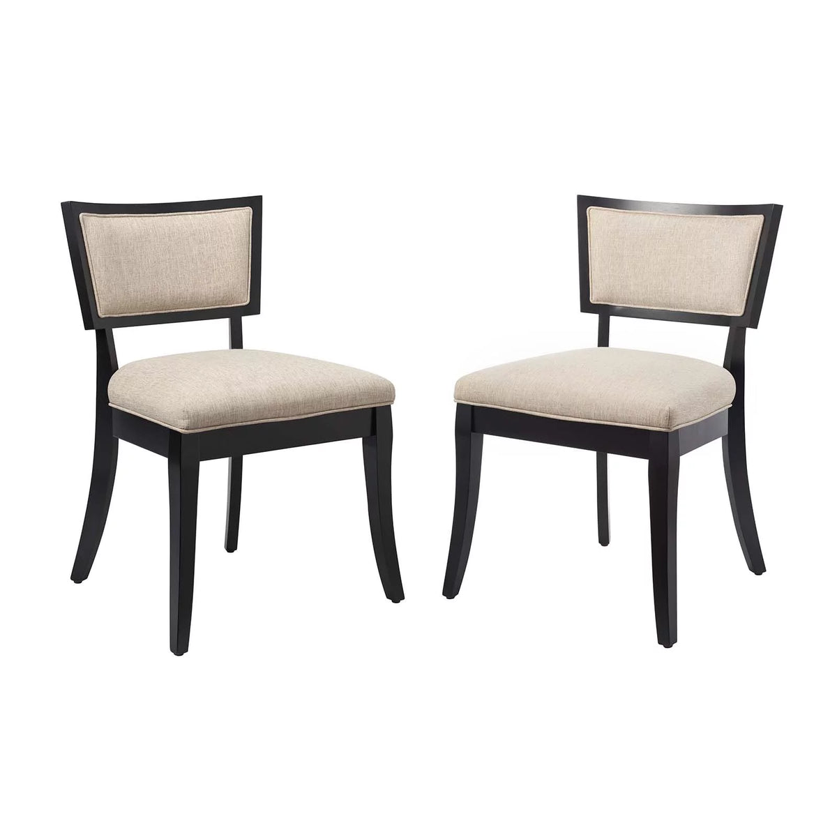 Beige Upholstered Fabric Dining Chairs Set of 2 G46836
