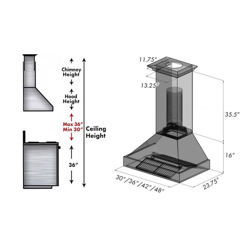 30 in. 400 CFM Ducted Wall Mount Range Hood K5854