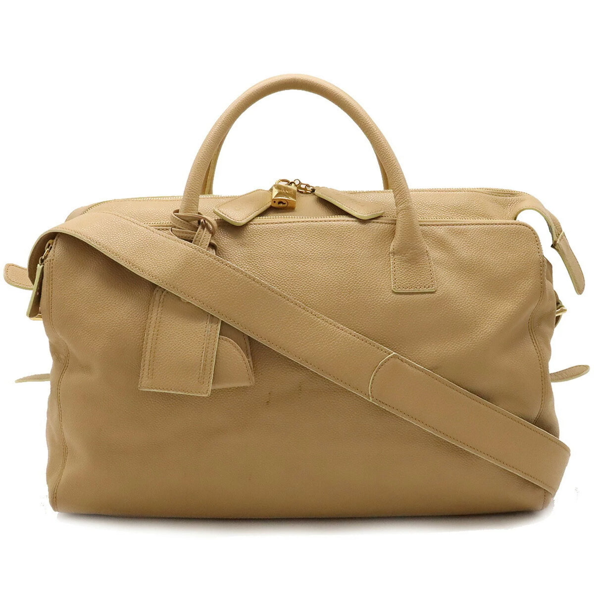Pre-Owned Beige Caviar Skin Tote Bag B9588
