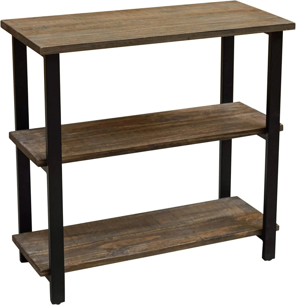 31" Tall 2-Tier Solid Wood And Metal Bookcase I848909