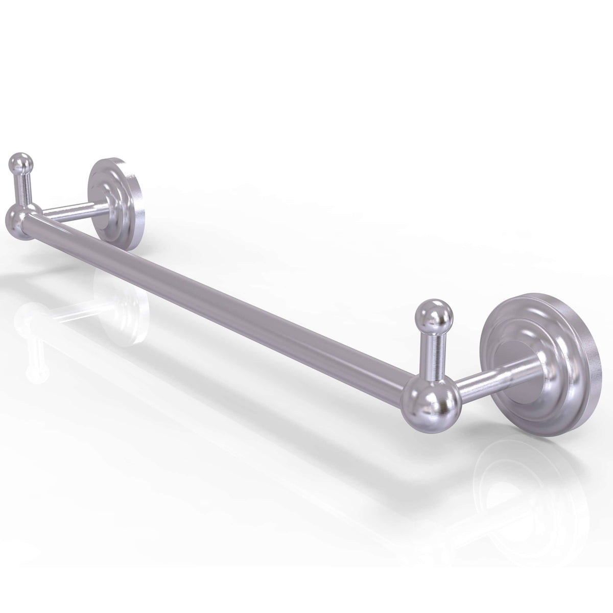 Satin Chrome 24 inch Towel Bar with Integrated Hooks Y918
