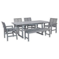 6-Piece Outdoor Acacia Extendable Table Dining Set Q128529