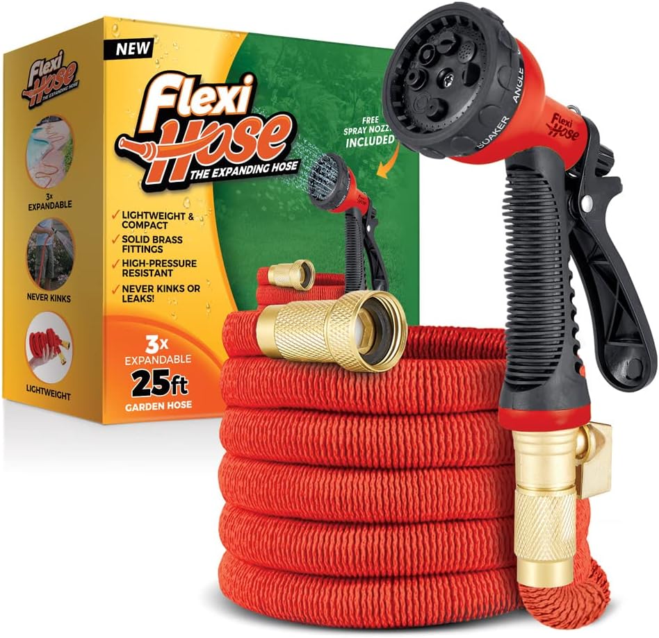 100 ft Black Expandable Garden Hose with Brass Fittings, Pack of 2 J87133