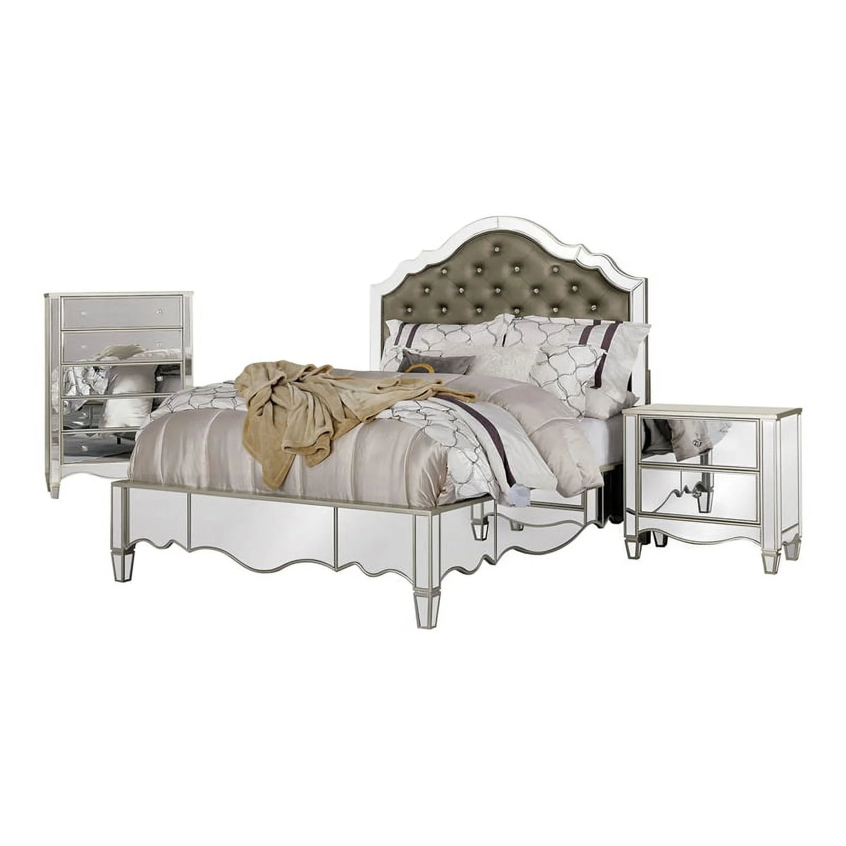 Silver Wood 3-Piece Bedroom Set W986
