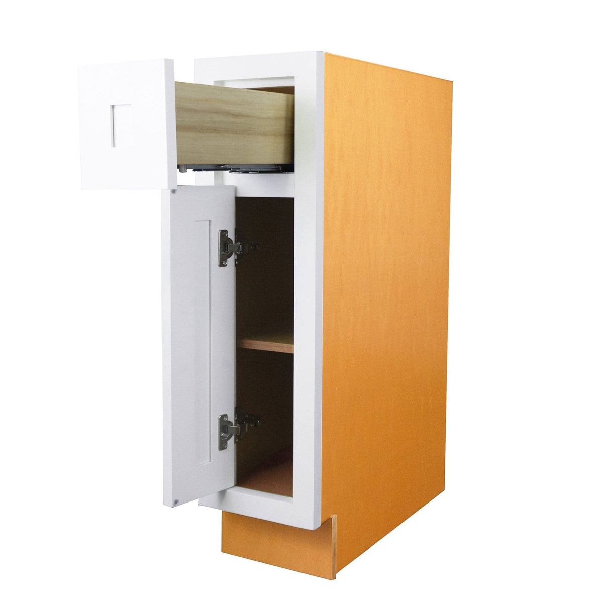 18 inch Wide Kitchen Base Cabinet Snow White Inset Shaker Single Door Single Drawer V177