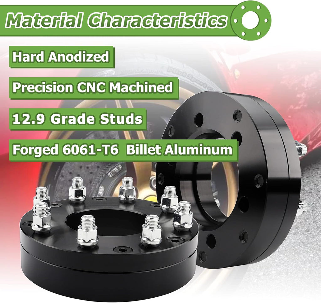 6x139.7mm to 8x165.1mm Wheel Adapters 2 inch 108mm Hub Bore 14x1.5 Thread Pitch U902875