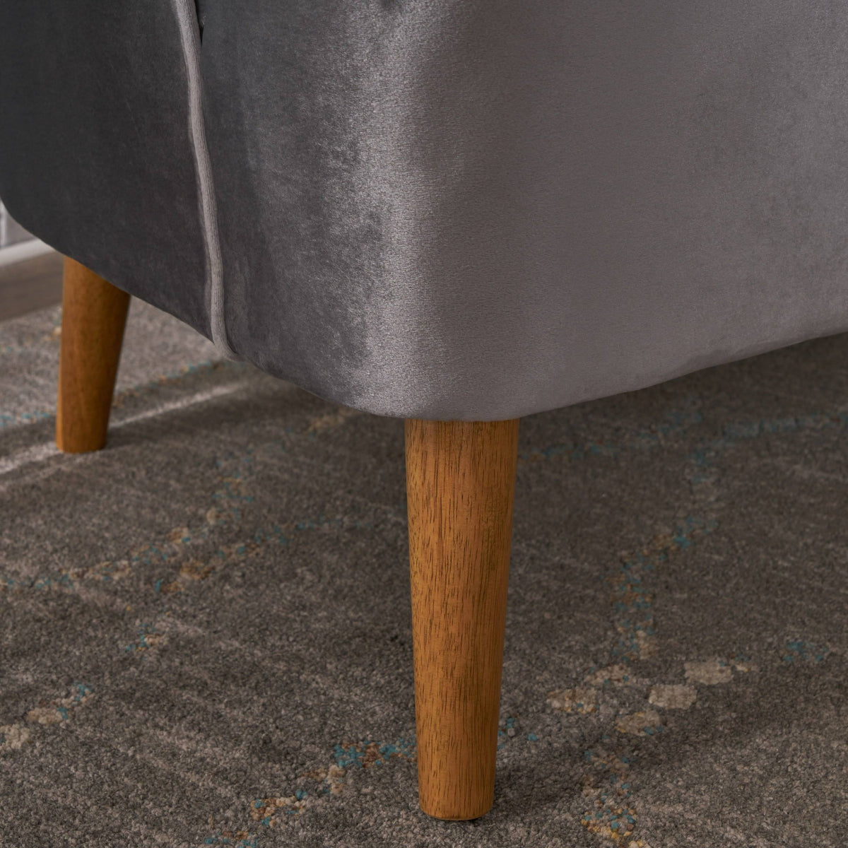 Seafoam Blue Velvet Settee I36018