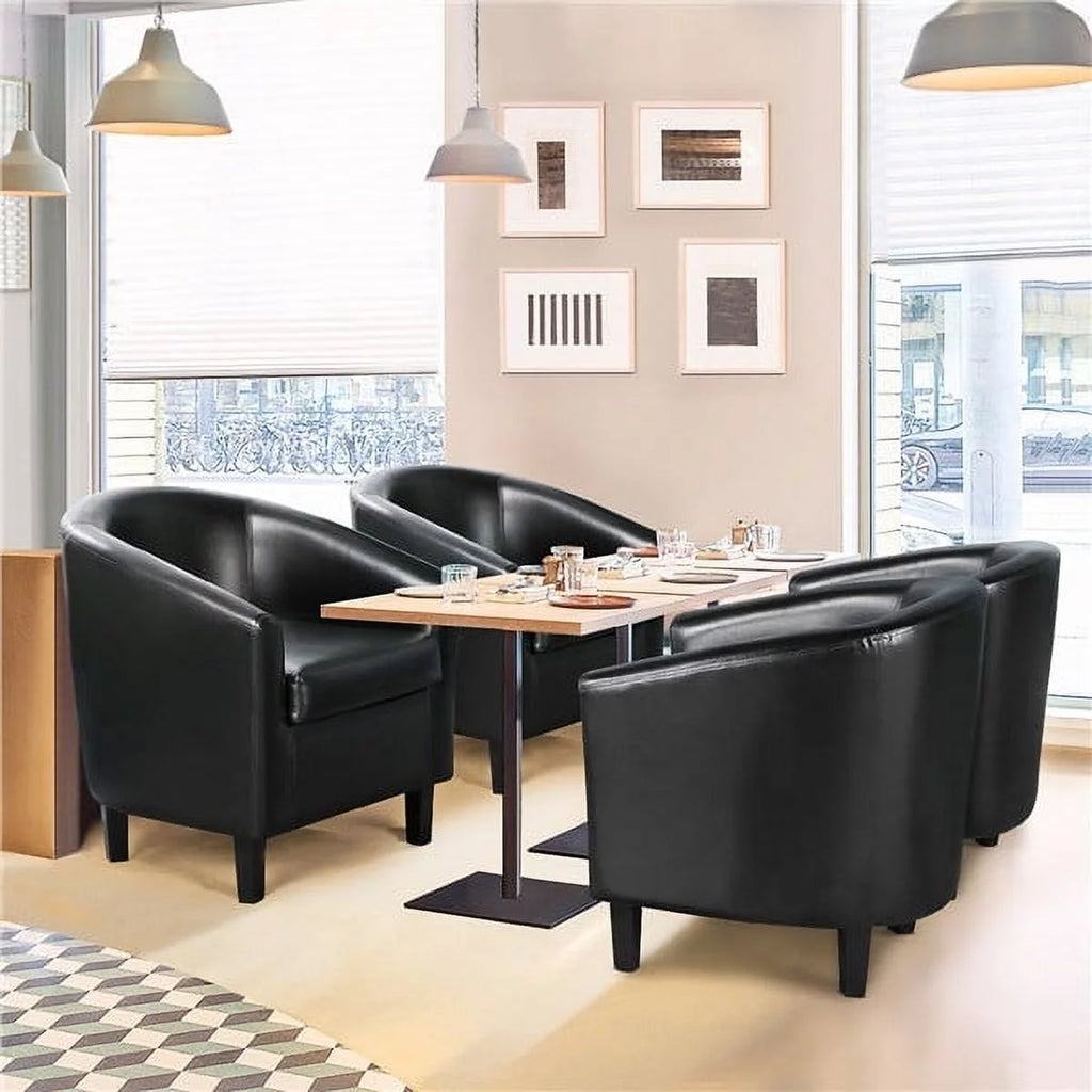Black Faux Leather Accent Arm Chair J541505