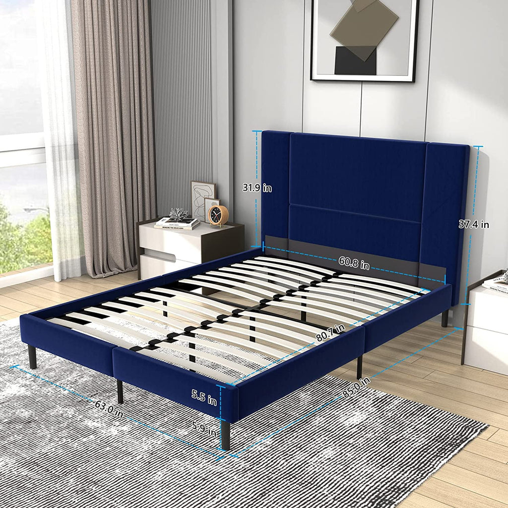 Queen Velvet Upholstered Bed Frame R349447