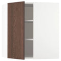 Corner Wall Cabinet with Shelves, white/Sinarp Brown, 26x15x30 W565592